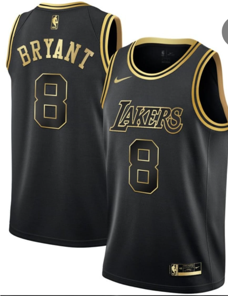 Men's Black Gold Los Angeles Lakers #8 Kobe Bryant City Edition Stitched Basketball Jersey